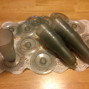 Vintage Tupperware Parfait serving cups with stands w/o lids